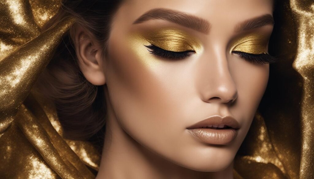 Radiant gold eyeshadow