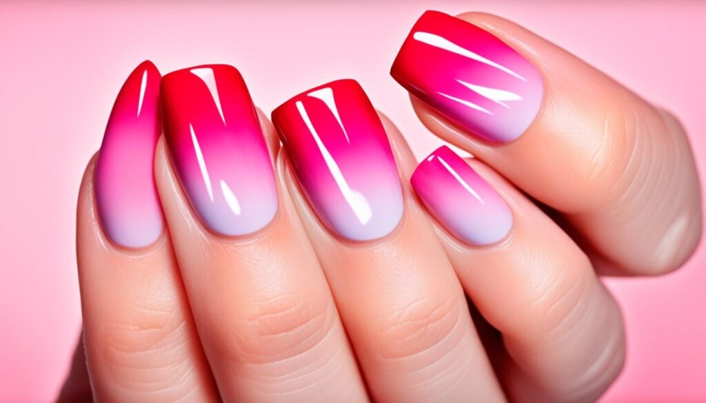 Ombre Heart Manicure