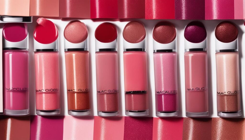 mac lipglass swatches