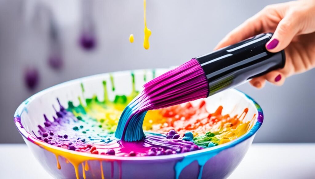 hair dye brush and coloring bowl