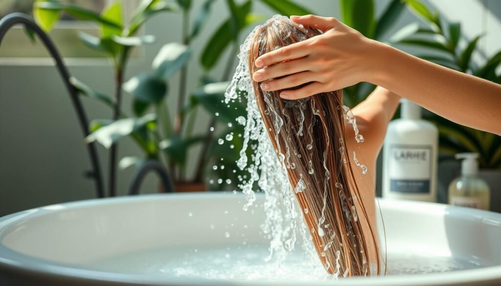 Gentle hair washing techniques for shiny hair