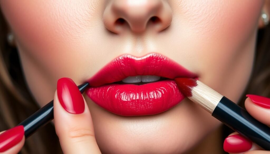 preventing lipstick bleeding with lip liner